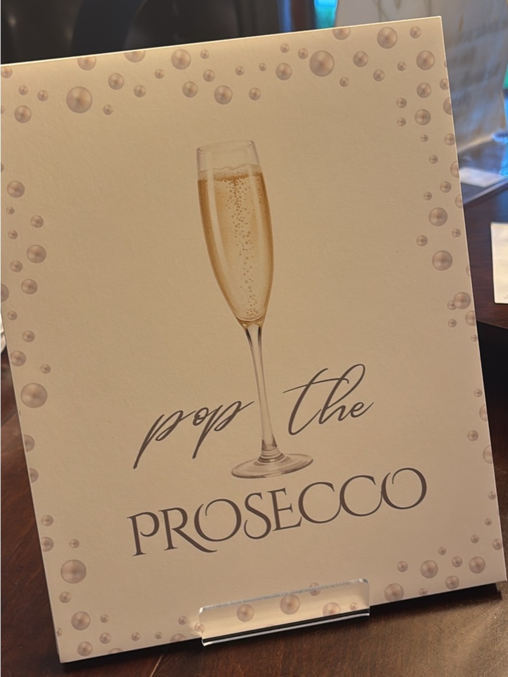 Pop the Prosecco Party Sign - Cream and Gold